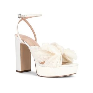 Natalia Pleated Knot Platform in Pearl Loeffler Randall